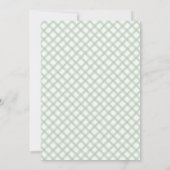019 Forest Green Floral Daisy Plaid Baby Shower Einladung (Rückseite)