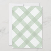 019 Forest Green Teddy Bear Gingham Baby Shower Einladung (Rückseite)