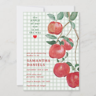 019 Wald Apfel Unseres Auges Gingham Babyparty Einladung