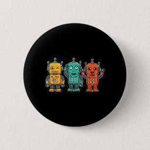 01 10 11 Roboter Lustig für Männer Frauen Kinder Ü Button