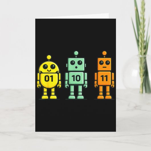 01 10 11 Roboter lustiger Binärcode Roboter 01 10 Karte (Vorderseite)