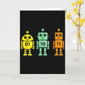 01 10 11 Roboter lustiger Binärcode Roboter 01 10 Karte (Gelbe Blume)