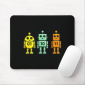 01 10 11 Roboter lustiger Binärcode Roboter 01 10 Mousepad (Mit Mouse)