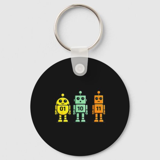 01 10 11 Roboter lustiger Binärcode Roboter 01 10 Schlüsselanhänger (Vorderseite)