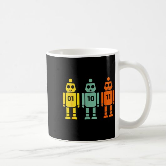 01 10 11 Roboterprogrammierung lustige Männer Frau Kaffeetasse (Rechts)