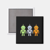 01 10 11 Roboterprogrammierung lustige Männer Frau Magnet (Vorderseite/Rückseite)