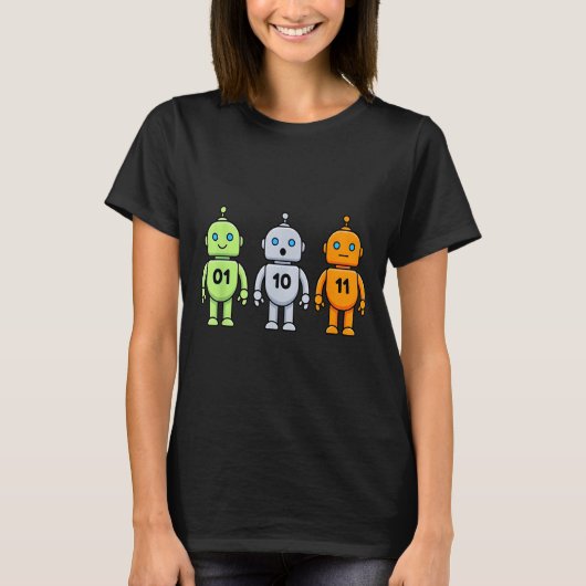 01 10 11 Roboterprogrammierung lustige Männer Frau T-Shirt (Vorderseite)