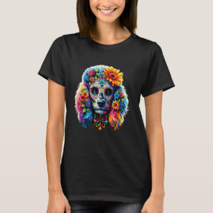 01 Cinco De Mayo Pudel Hund Zucker Schädel Blume T-Shirt