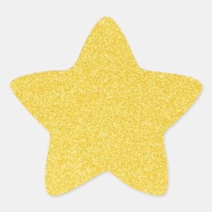 01 Gelber Glitzer Print Glitzern Star Stern-Aufkleber