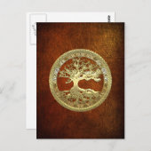 [01] Goldener Baum des Lebens Postkarte (Vorne/Hinten)