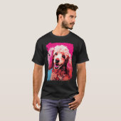 01 Hund Pudel Rosa T-Shirt (Vorne ganz)
