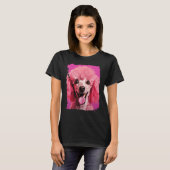 01 Hund Rosa Pudel T-Shirt (Vorne ganz)