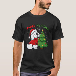 01 Lustiger Weißer Pudel Hund Haustier T-Shirt