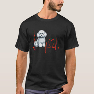 01 Malteser Pudel Hund Mein Herzschlag EKG Lustige T-Shirt