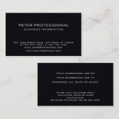 01 Moderne Berufliche Visitenkarte Schwarz-weiß (Vorne/Hinten)