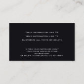 01 Moderne Berufliche Visitenkarte Schwarz-weiß (Rückseite)