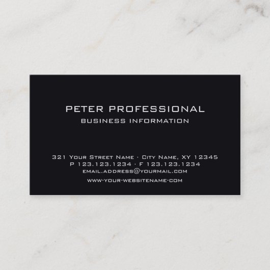 01 Moderne Berufliche Visitenkarte Schwarz-weiß (Vorderseite)