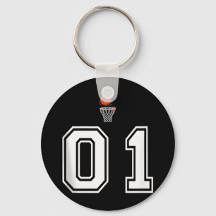 01 Nummer Basketball Stil Vintag weißer Tank Top Schlüsselanhänger