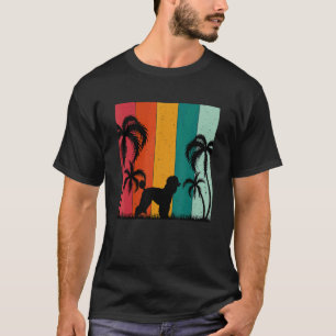 01 Retro Sommer themed Pudel Hund Sommerferien T-Shirt