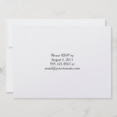 01 Schwarze Wirbel Lila Streifen Post Hochzeit Einladung (Rückseite)