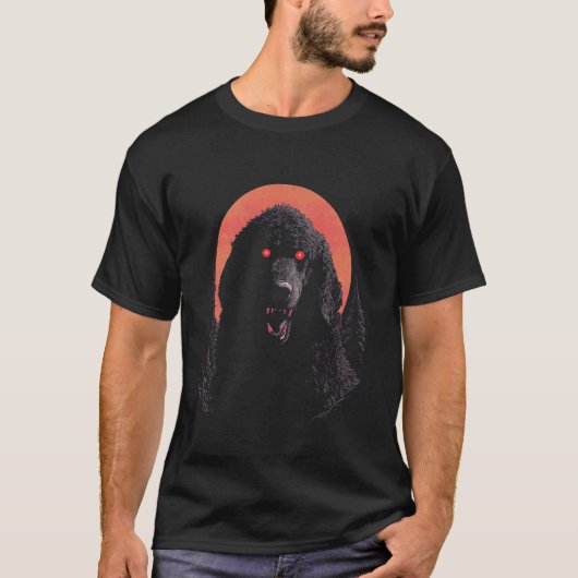 01 Schwarzer Pudel Halloween T-Shirt (Vorderseite)