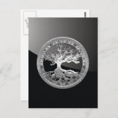 [01] Silberkeltischer Baum des Lebens Postkarte (Vorne/Hinten)