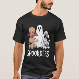 01 Spookdles Lustiger Pudel-Hund Halloween-Kostüm  T-Shirt
