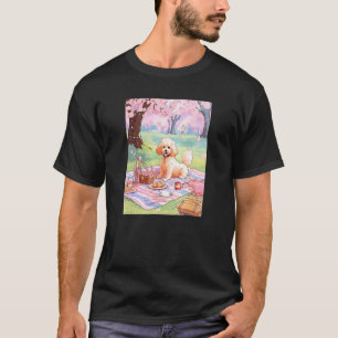 01 Toy Pudel Kirschblüten Lustiger Hund Picknick T-Shirt