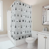 020216 - Grau, White und Black on Gray CCCC Duschvorhang (Beispiel)