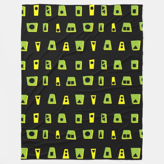 020216 - Grün, Gelb und Schwarz Fleecedecke (Vorderseite)