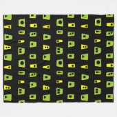 020216 - Grün, Gelb und Schwarz Fleecedecke (Vorderseite (Horizontal))