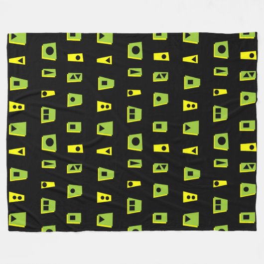 020216 - Grün, Gelb und Schwarz Fleecedecke (Vorderseite (Horizontal))