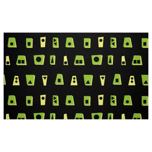 020216 - Grün, Gelb und Schwarz Stoff (Fat Quarter (45,7 x 55,9 cm))