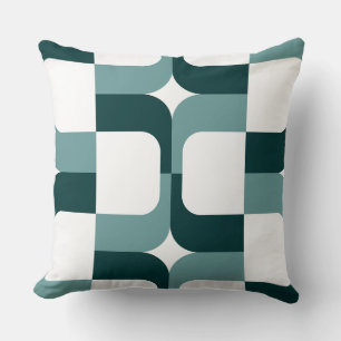 020614 - Dk Moss Green and Ocean Green on White Kissen
