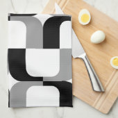 020614 - Grau und Schwarz auf Weiß Küchentuch (Viertel Falte)