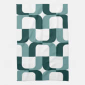 020614 - Ocean Green and Dark Green on White Küchentuch (Vertikal)