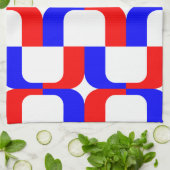 020614 - Rot und Blau auf Weiß Handtuch (Gefaltet)