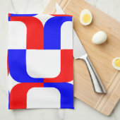 020614 - Rot und Blau auf Weiß Handtuch (Viertel Falte)