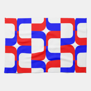 020614 - Rot und Blau auf Weiß Handtuch