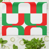 020614 - Rot und Grün auf Weiß Geschirrtuch (Gefaltet)