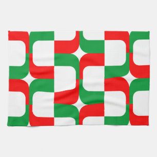 020614 - Rot und Grün auf Weiß Geschirrtuch