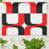 020614 - Rot und Schwarz auf Weiß Geschirrtuch (Gefaltet)