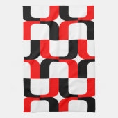 020614 - Rot und Schwarz auf Weiß Geschirrtuch (Vertikal)