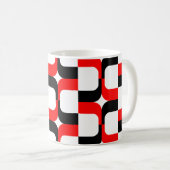 020614 - Rot und Schwarz auf Weiß Kaffeetasse (VorderseiteRechts)