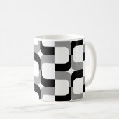 020614 - Schwarz und Grau auf Weiß Kaffeetasse (VorderseiteRechts)