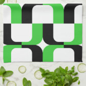 020614 - Schwarz und Grün auf Weiß Handtuch (Gefaltet)