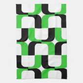 020614 - Schwarz und Grün auf Weiß Handtuch (Vertikal)