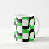 020614 - Schwarz und Grün auf Weiß Kaffeetasse (VorderseiteRechts)