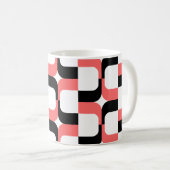 020614 - Schwarz und Tropenrosa auf Weiß Kaffeetasse (VorderseiteRechts)