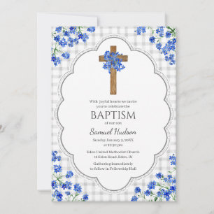 020 Grau Fog Blossom Rustikale Kreuz Gestaltung Ta Einladung